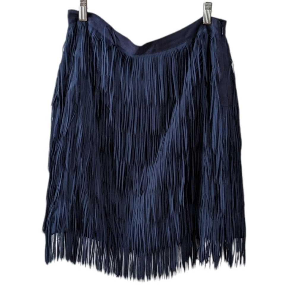Part Two fringe mini pensil skirt dark blue size 8 @i1